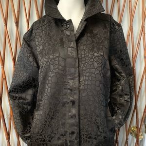 “Chico’s Black Croco Jacquard Jacket 14/16